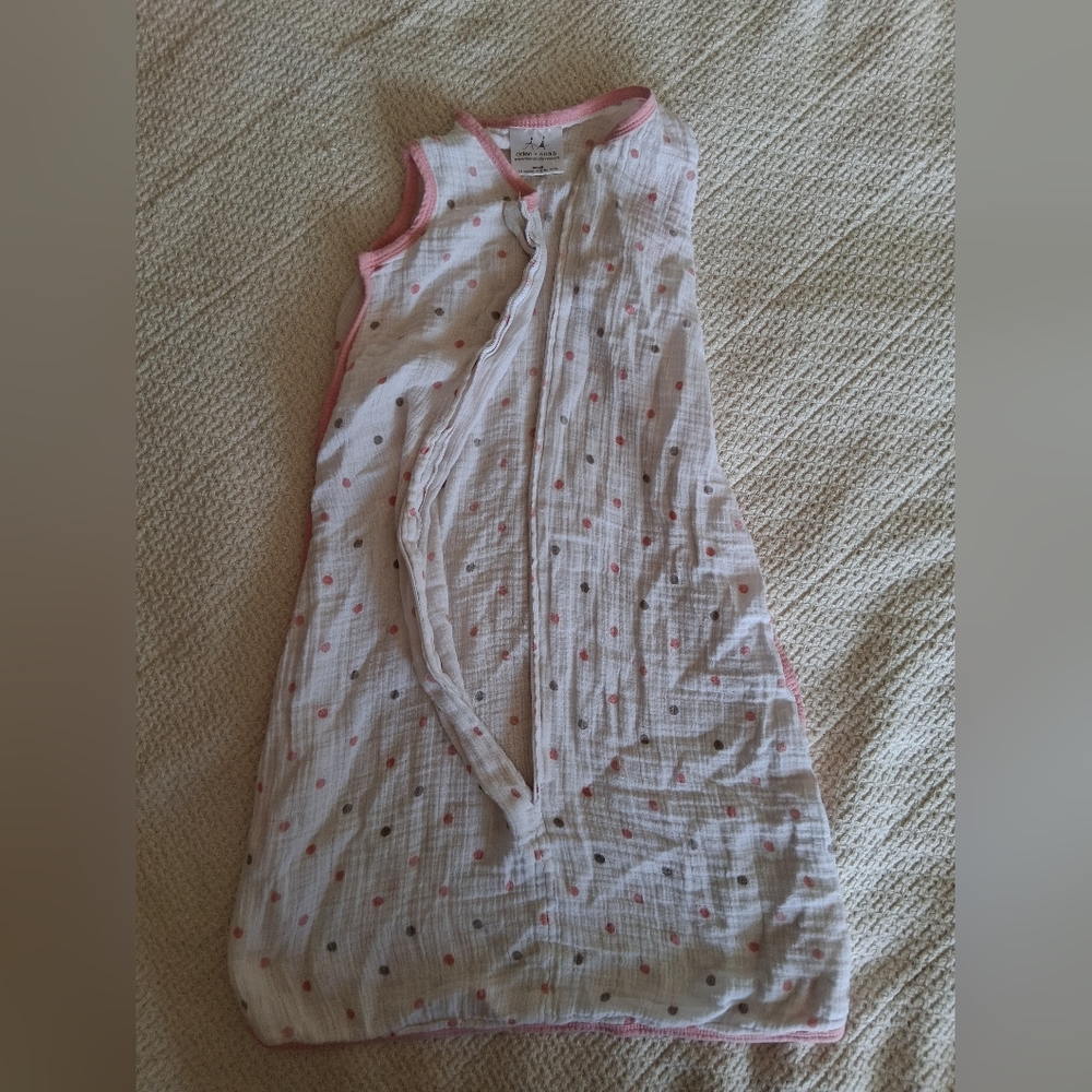aden + anais Pink and White Polka Dot Baby Blanket